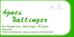 agnes wallinger business card